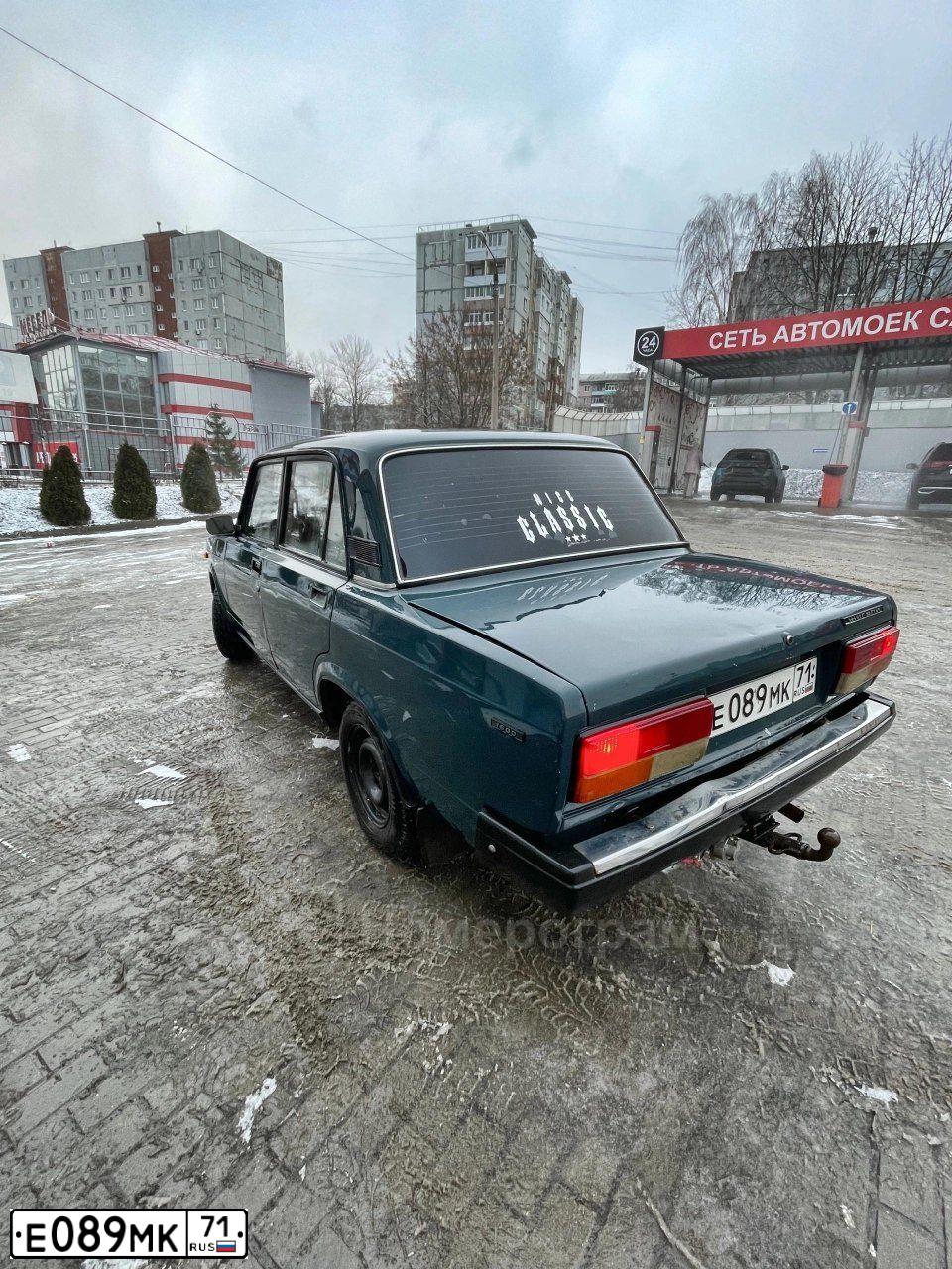 Фото автомобиля LADA 2107, 2003 — госномер О458ТХ71. Цвет: сине-зеленый