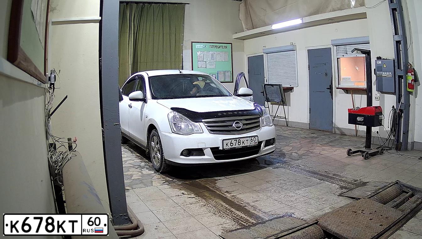 Фото автомобиля NISSAN ALMERA /AVTOVAZ/, 2014 — госномер К678КТ60. Цвет: БЕЛЫЙ