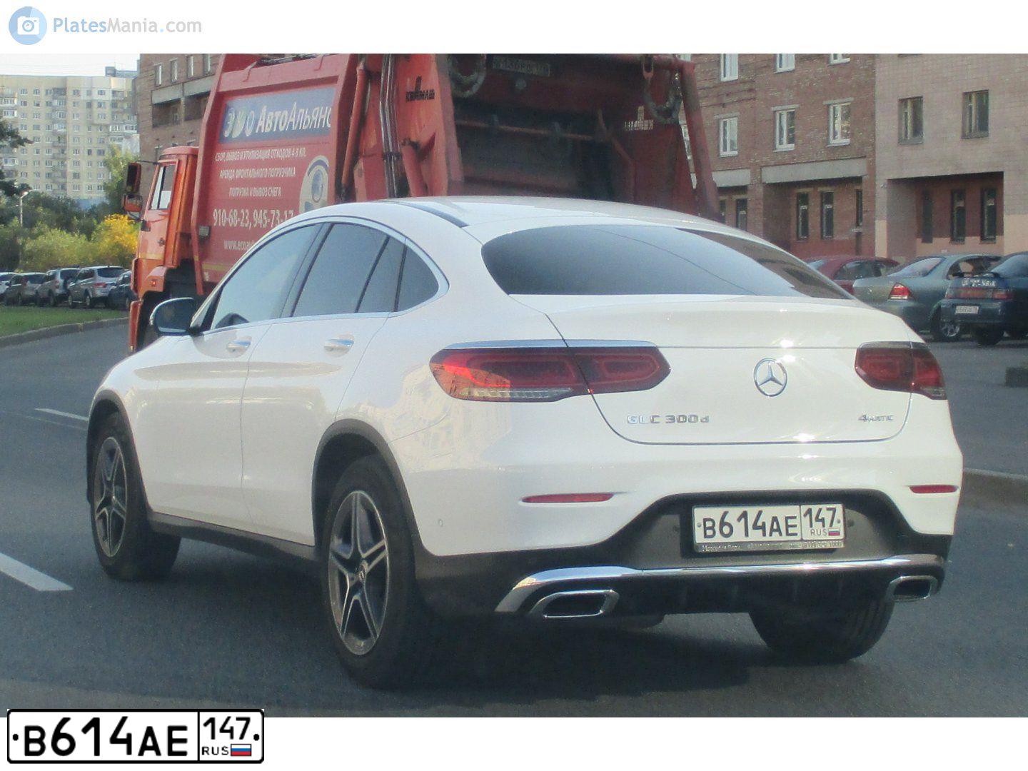Фото автомобиля MERCEDES GLC-KLASSE, 2019 — госномер В614АЕ147. Цвет: БЕЛЫЙ