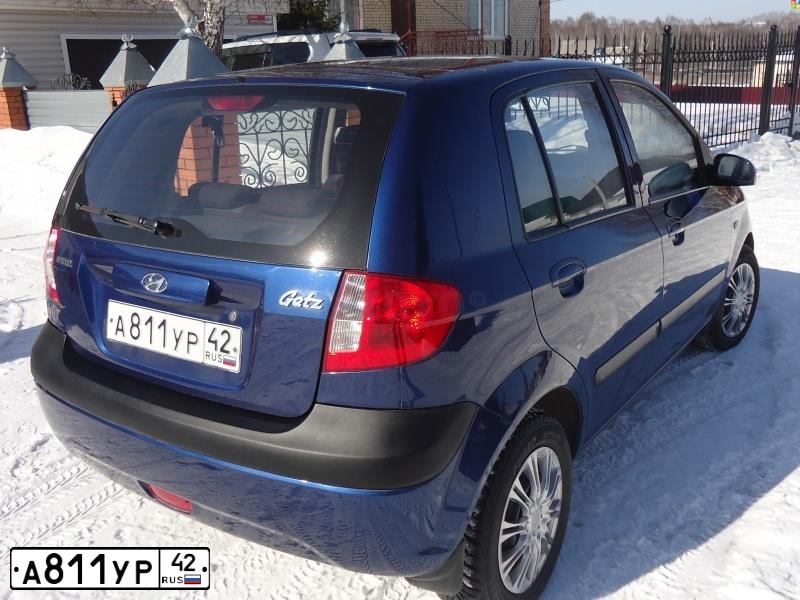 Фото автомобиля HYUNDAI GETZ, 2010 — госномер А376МХ142. Цвет: синий
