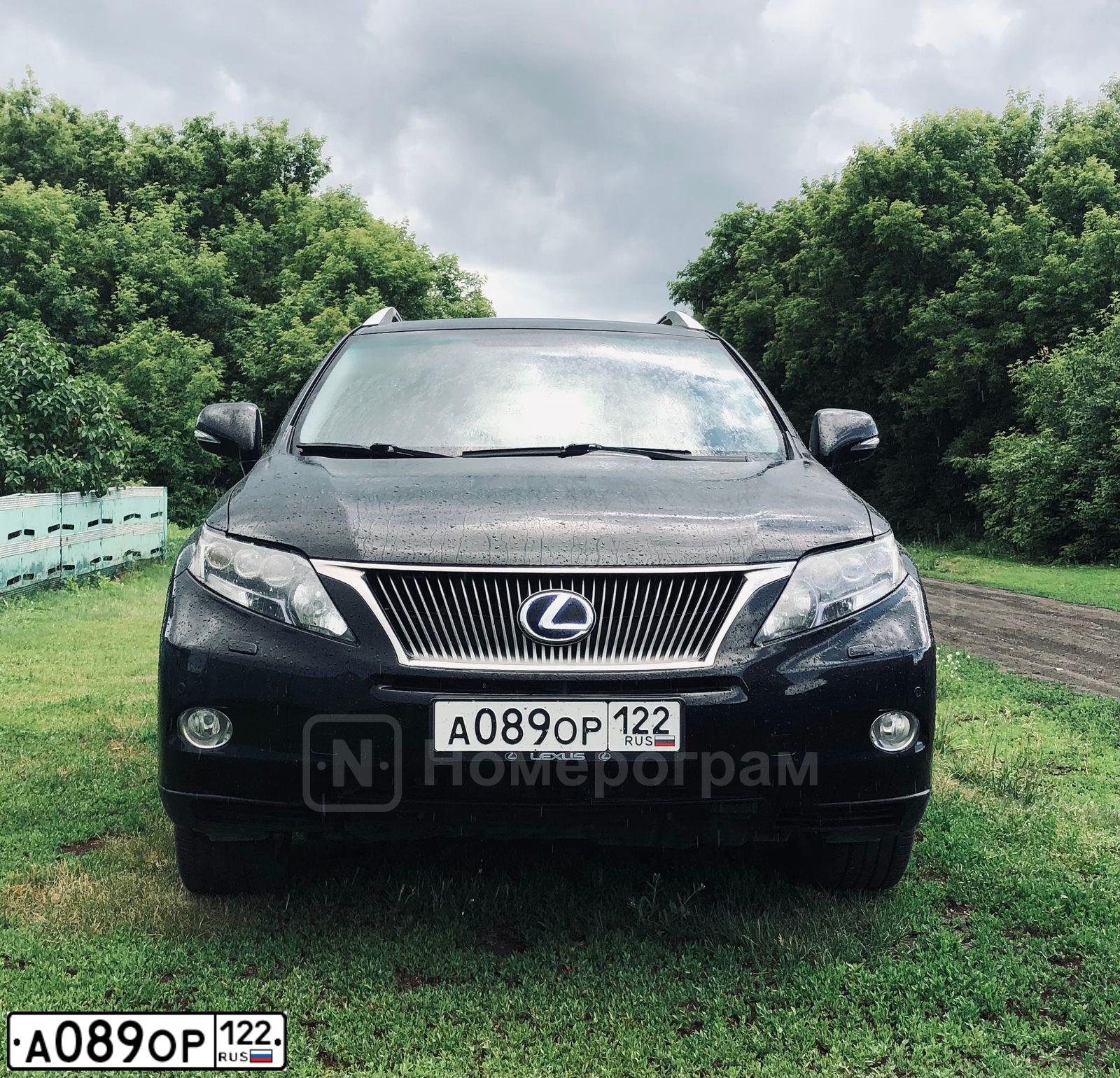 Фото автомобиля LEXUS RX, 2010 — госномер А089ОР122. Цвет: ЧЕРНЫЙ
