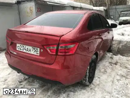 Фото автомобиля LADA VESTA, 2016 — госномер С399ВС799. Цвет: Красный