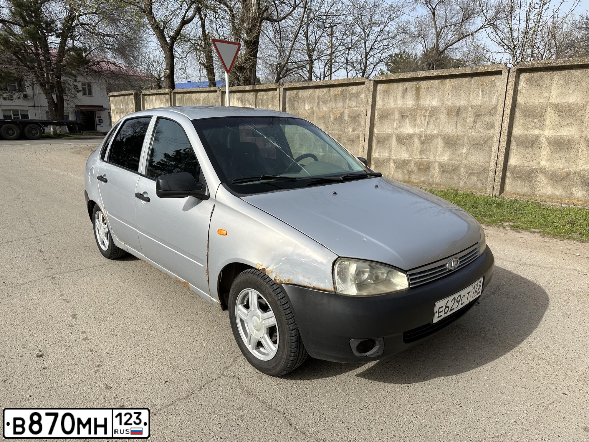 Фото автомобиля LADA 1118 KALINA, 2008 — госномер Е629СТ123. Цвет: СЕРЕБРИСТЫЙ