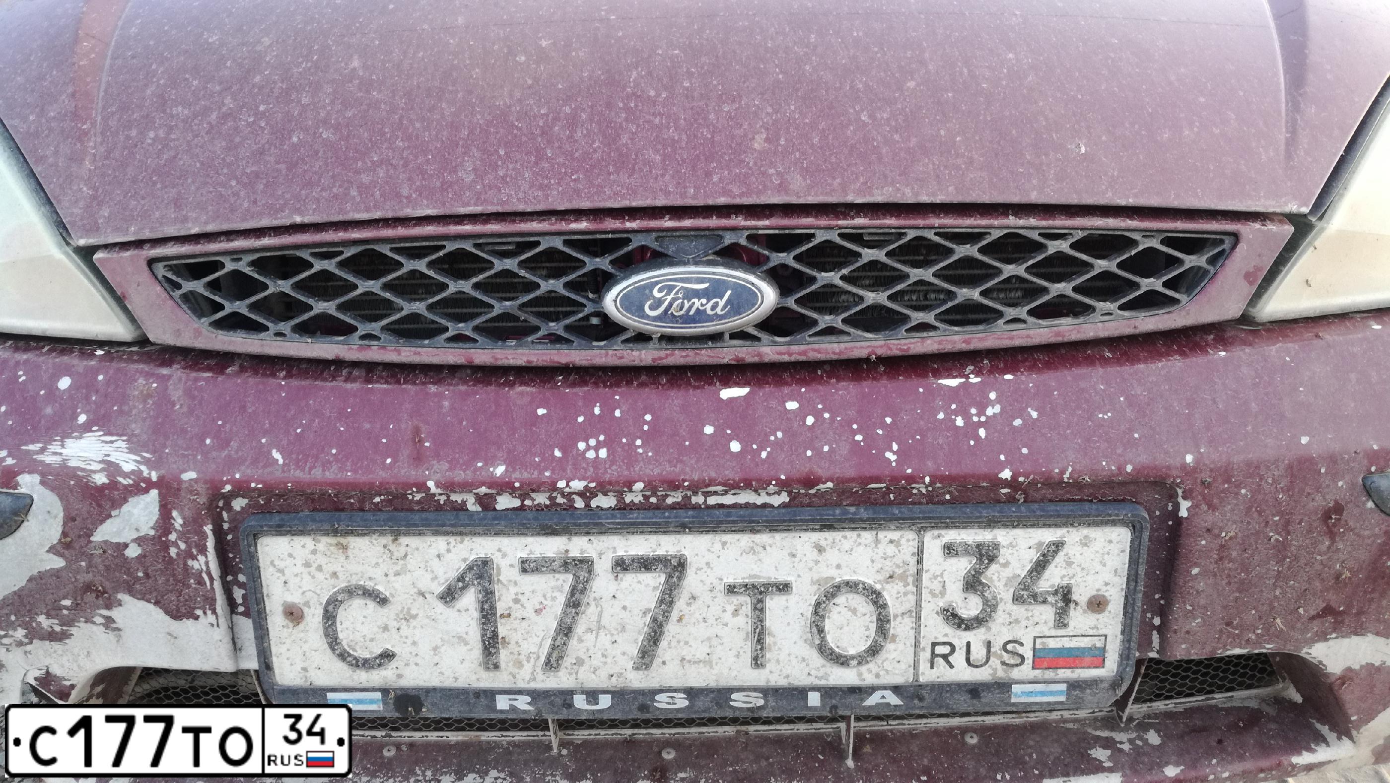 Фото автомобиля FORD FOCUS, 2004 — госномер С177ТО34. Цвет: ВИШНЕВЫЙ