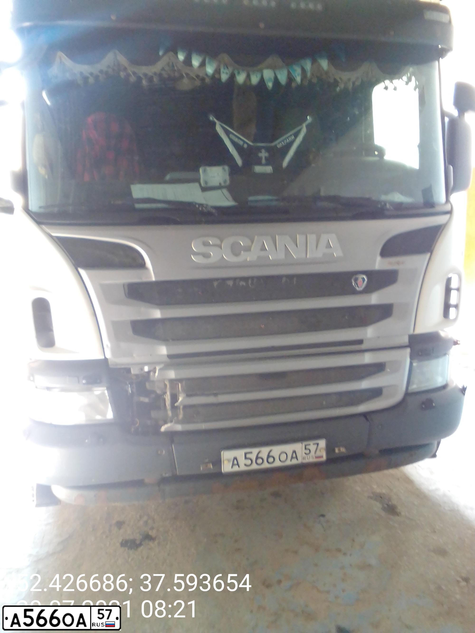 Фото автомобиля SCANIA SERIE P /6X4/, 2013 — госномер А566ОА57. Цвет: БЕЛЫЙ