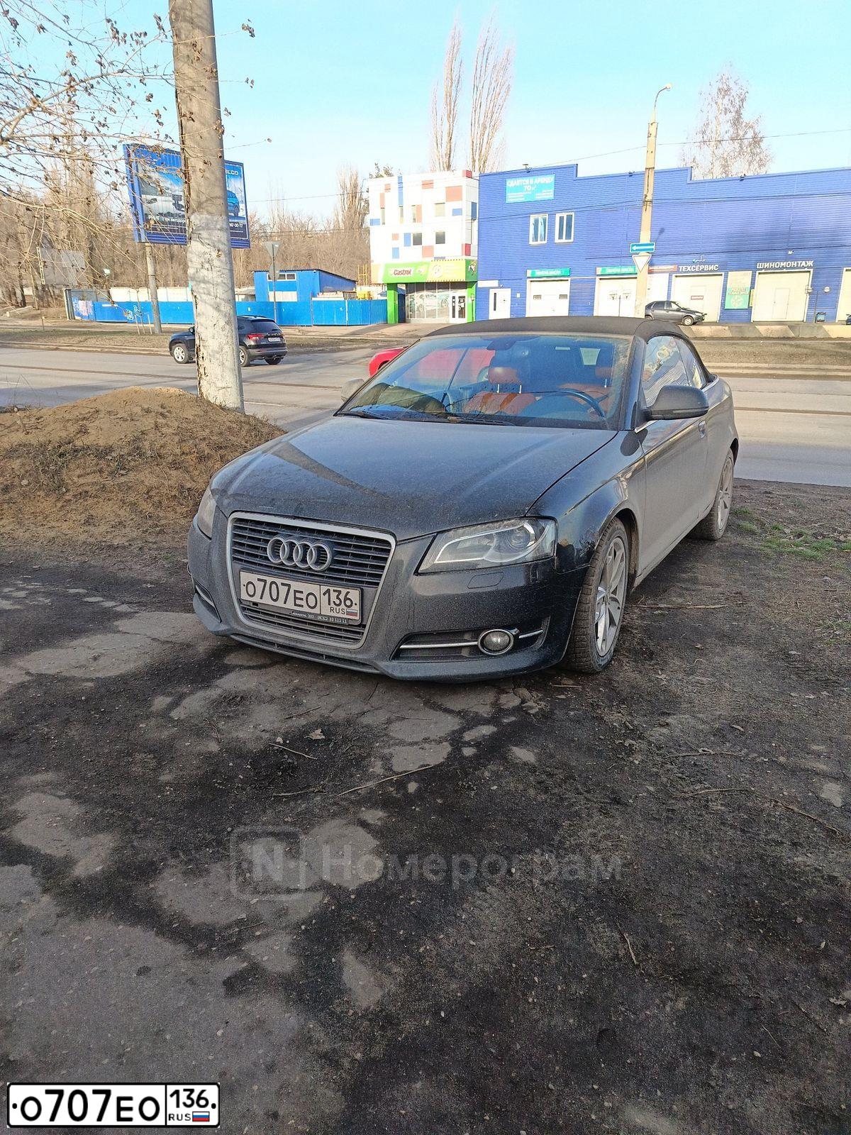 Фото автомобиля AUDI A3, 2008 — госномер О707ЕО136. Цвет: ЧЕРНЫЙ