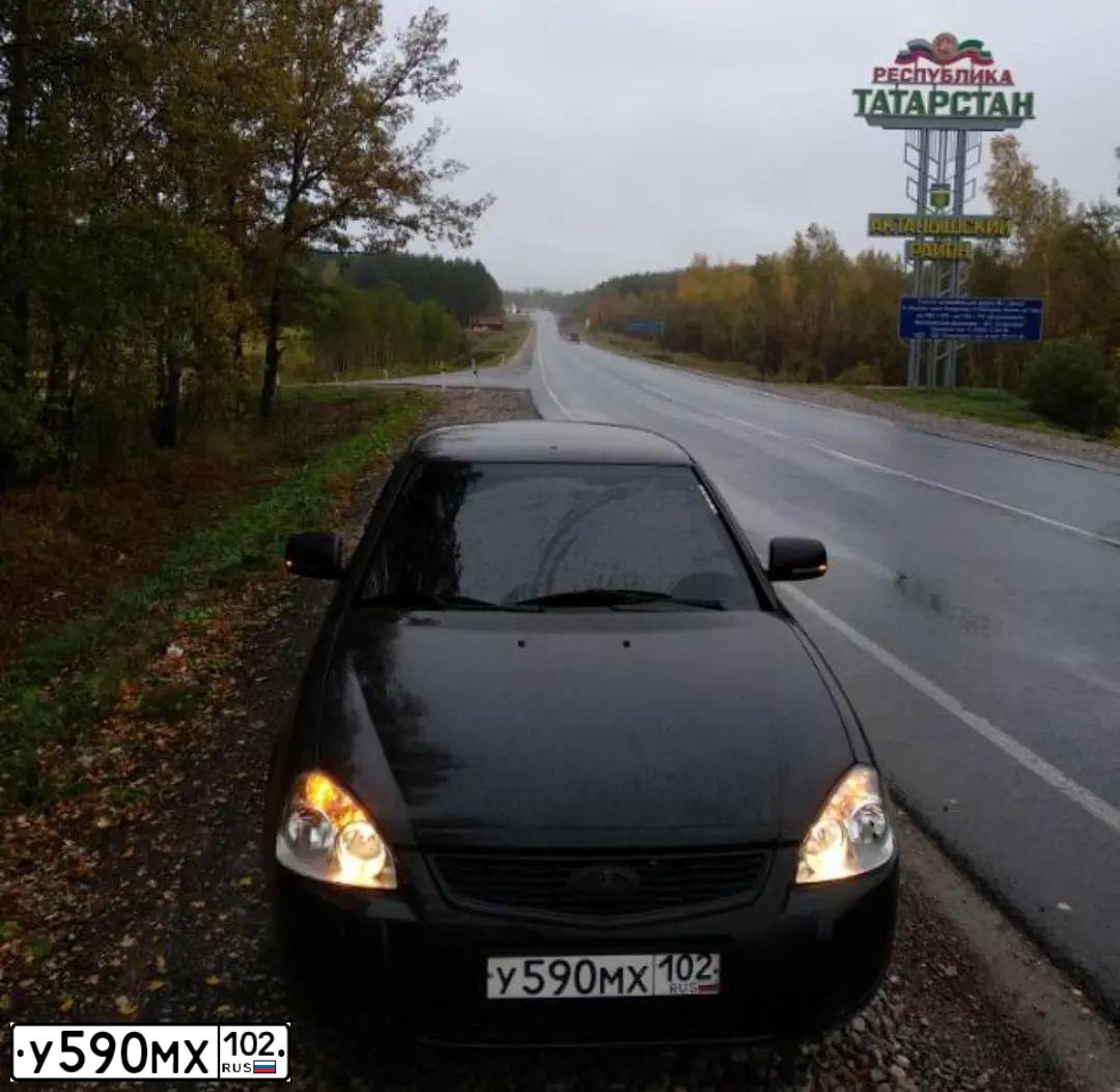 Фото автомобиля LADA 2170 PRIORA, 2017 — госномер У590МХ102. Цвет: ЧЕРНЫЙ