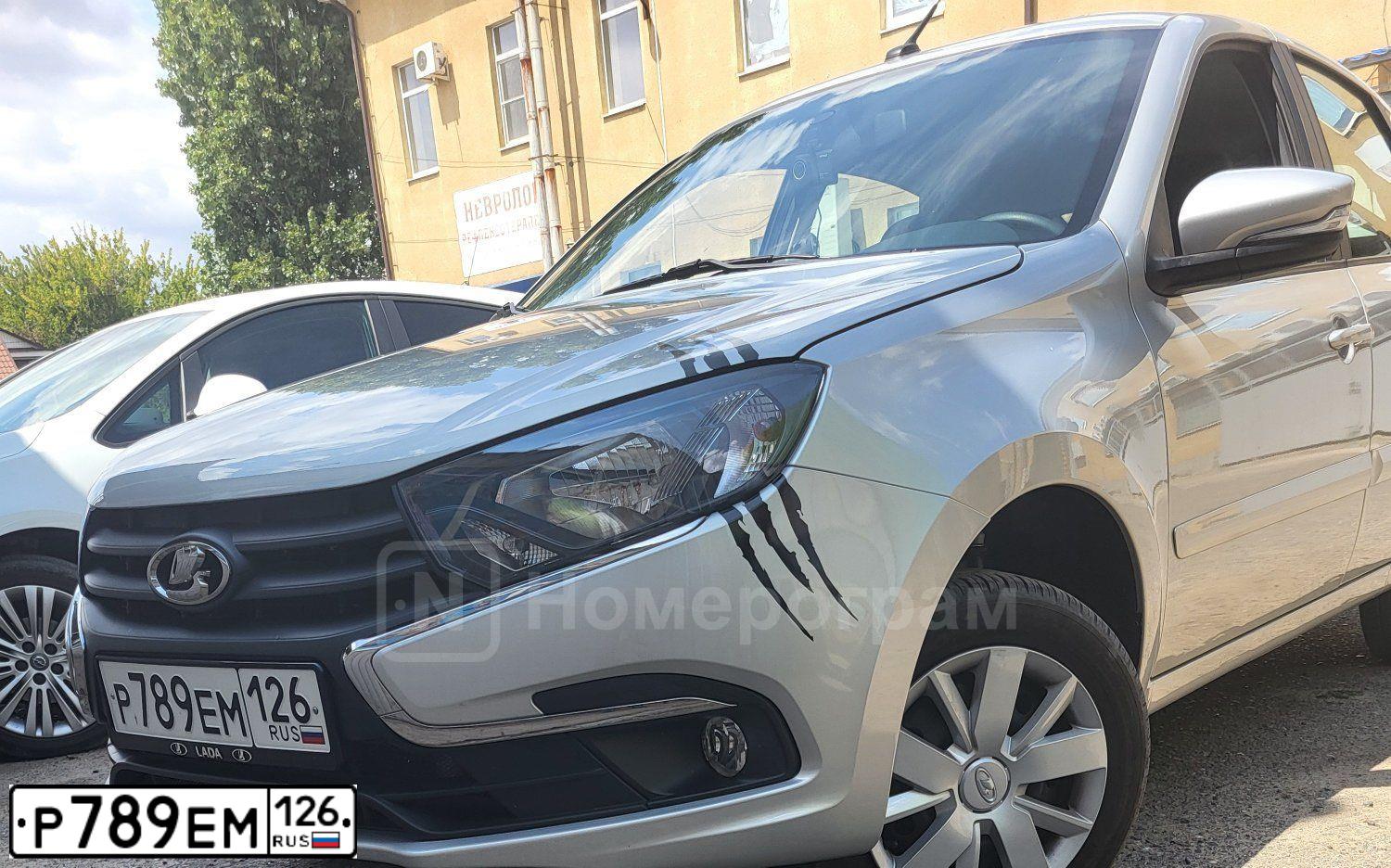 Фото автомобиля LADA 2191 GRANTA, 2019 — госномер Р789ЕМ126. Цвет: Серебристый