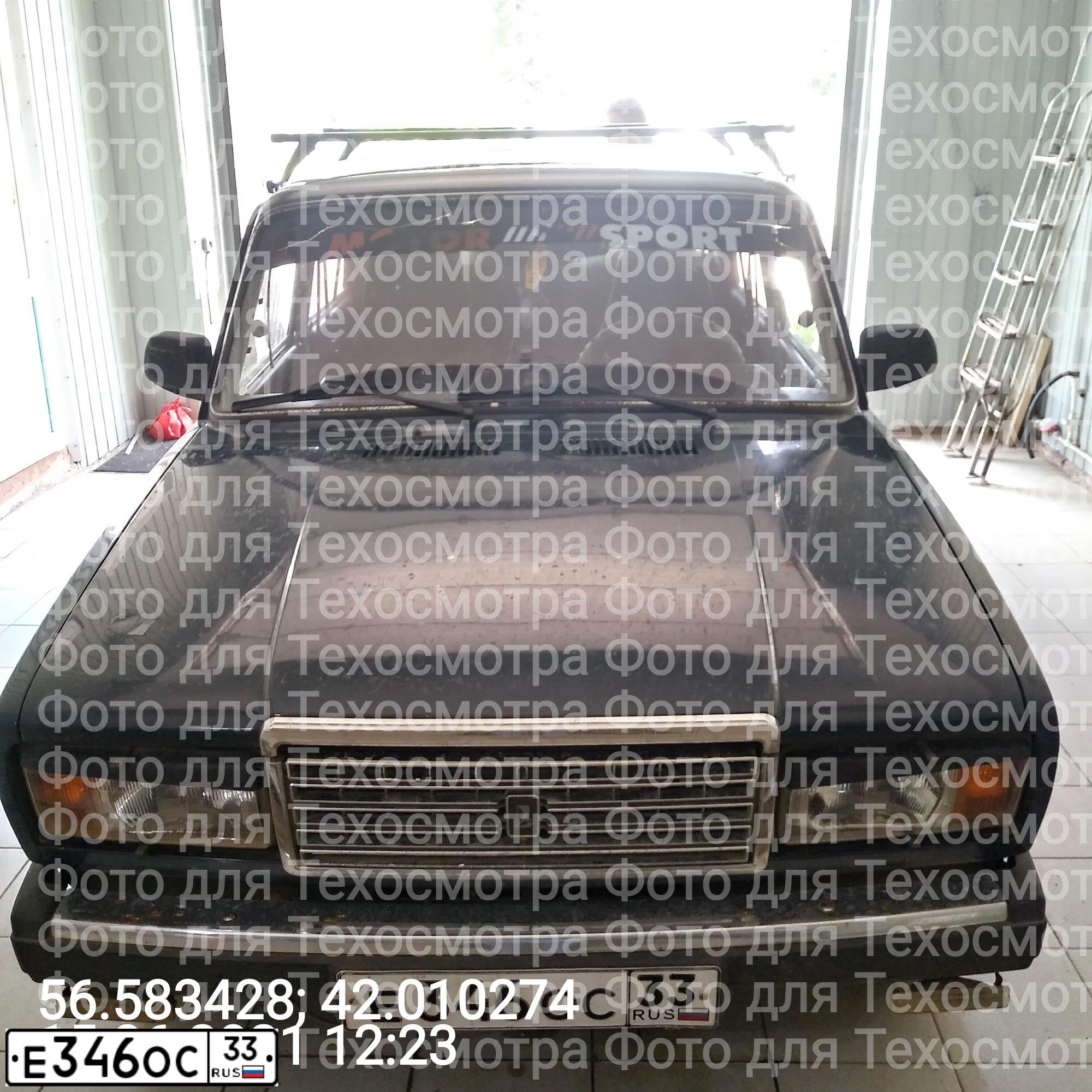 Фото автомобиля LADA 2107, 2007 — госномер Е346ОС33. Цвет: ТЕМНО-ЗЕЛЕНЫЙ