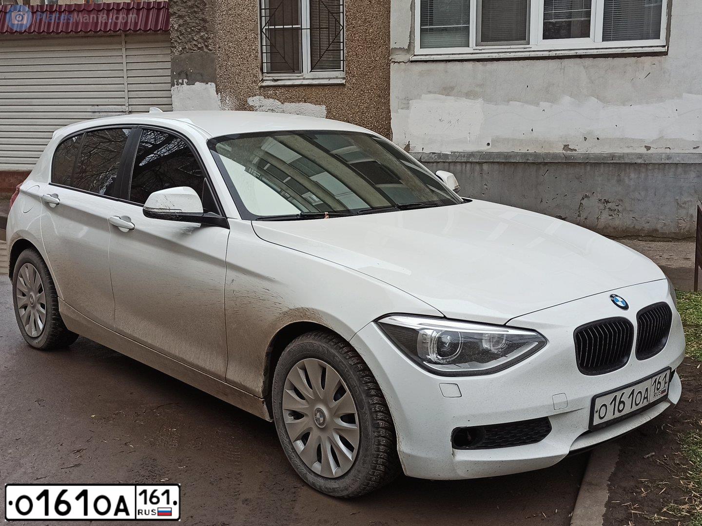 Фото автомобиля BMW SERIE 1, 2013 — госномер О161ОА161. Цвет: Белый