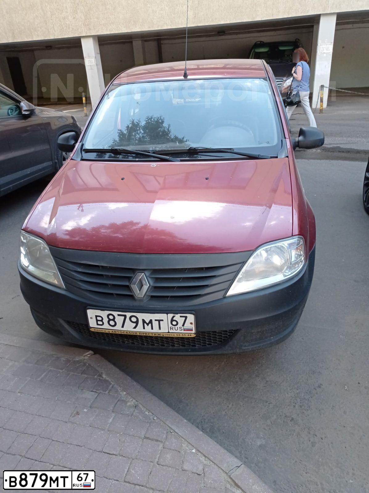 Фото автомобиля RENAULT LOGAN, 2010 — госномер М777НА40. Цвет: КРАСНЫЙ