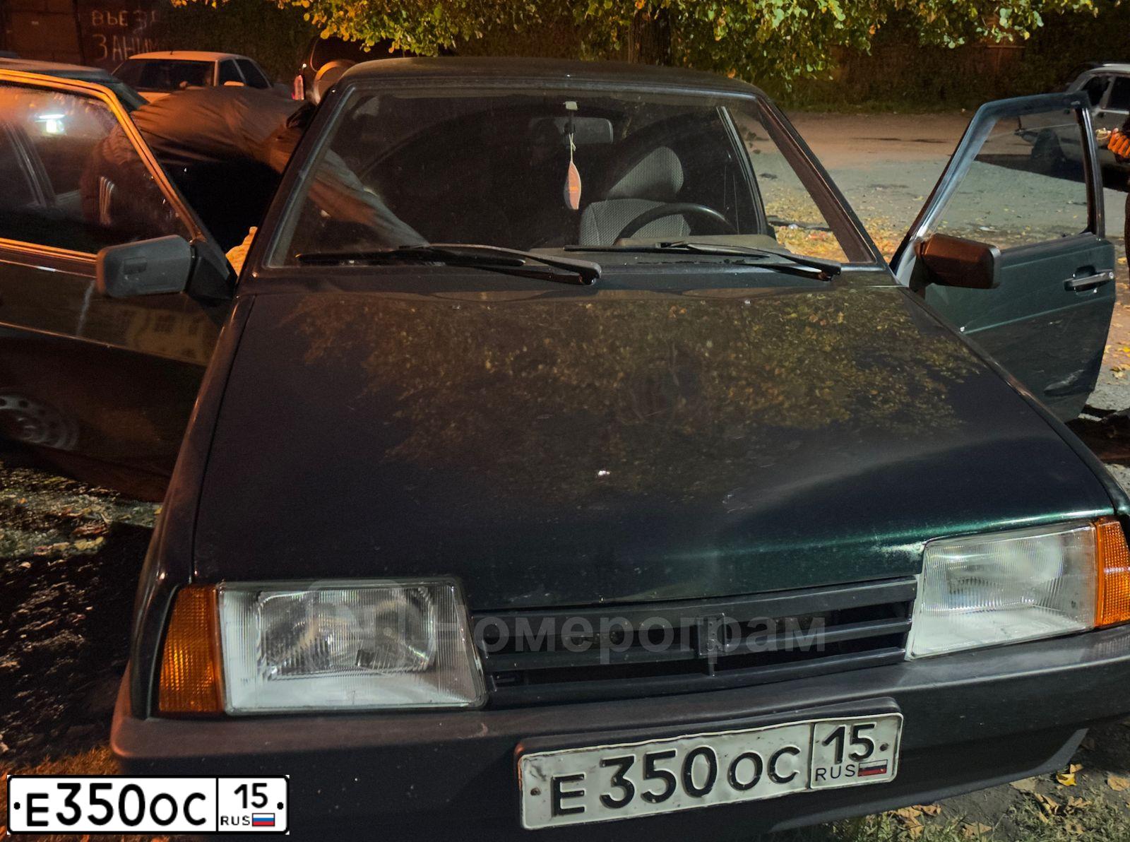 Фото автомобиля LADA 2109 SAMARA, 2003 — госномер Е350ОС15. Цвет: Темно-зеленый
