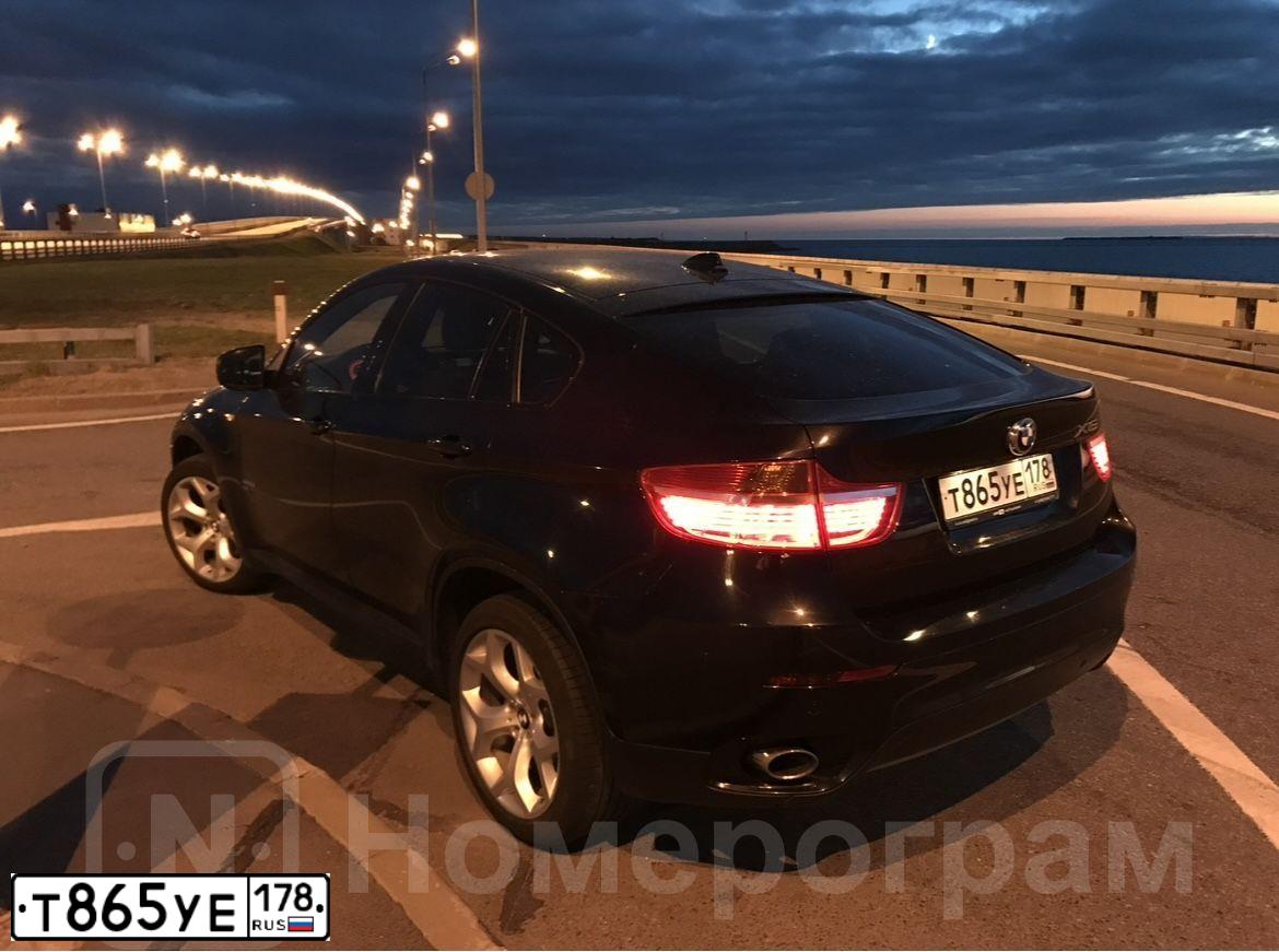 Фото автомобиля BMW X6, 2009 — госномер Т865УЕ178. Цвет: ЧЕРНЫЙ