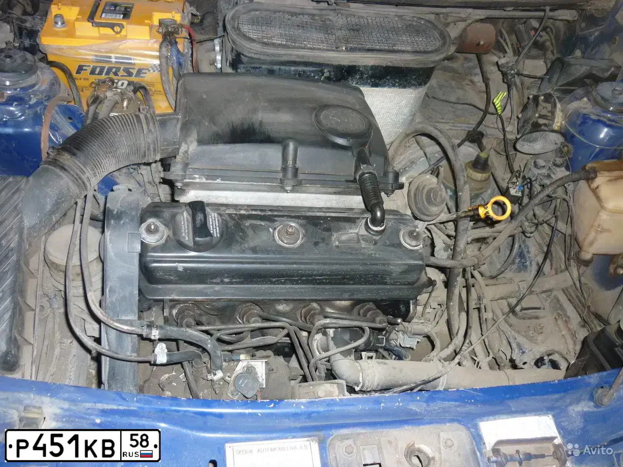 Фото автомобиля SKODA FELICIA, 1998 — госномер К970РР68. Цвет: СИНИЙ