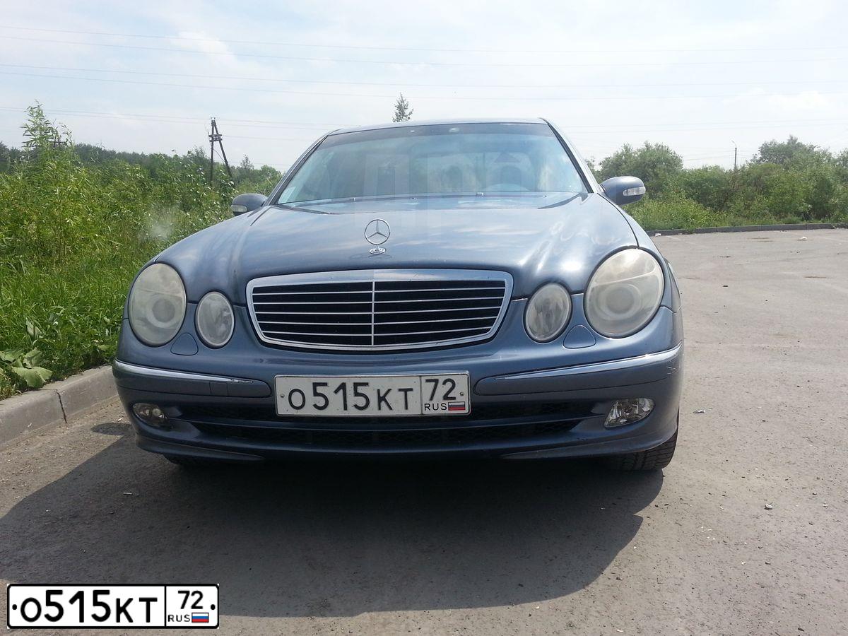 Фото автомобиля MERCEDES E-KLASSE, 2003 — госномер О515КТ72. Цвет: ГОЛУБОЙ