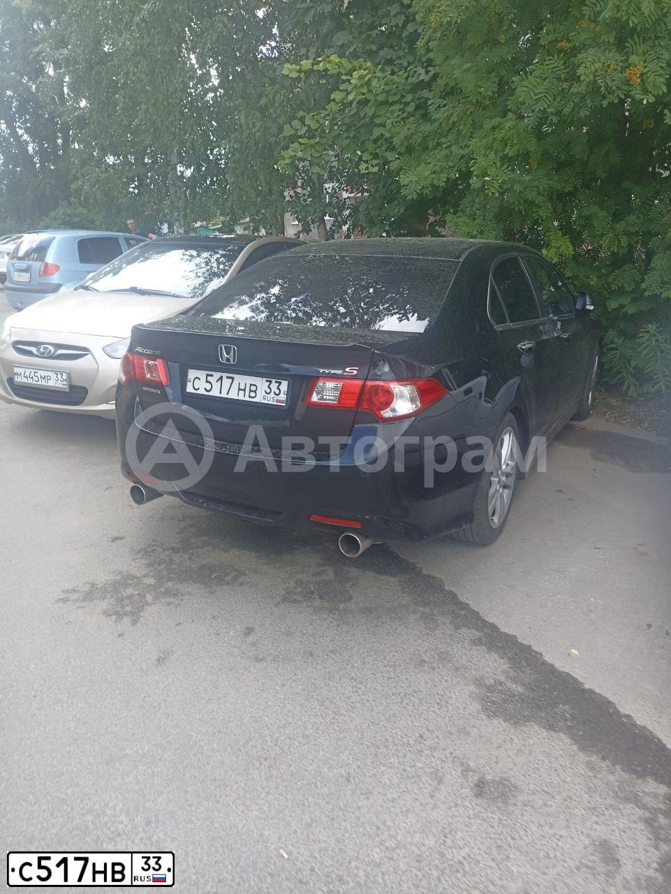 Фото автомобиля HONDA ACCORD, 2008 — госномер С517НВ33. Цвет: ЧЕРНЫЙ