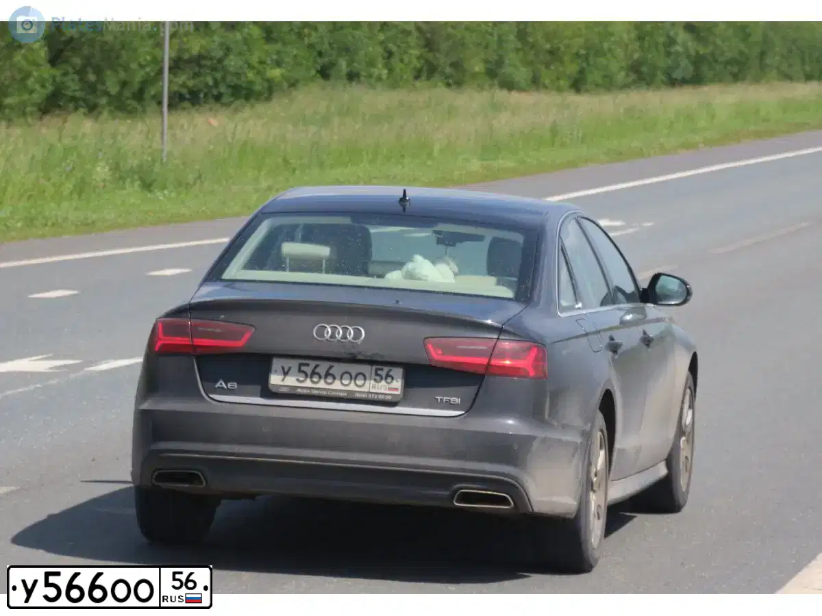 Фото автомобиля AUDI A6, 2016 — госномер У566ОО56. Цвет: ЧЕРНЫЙ