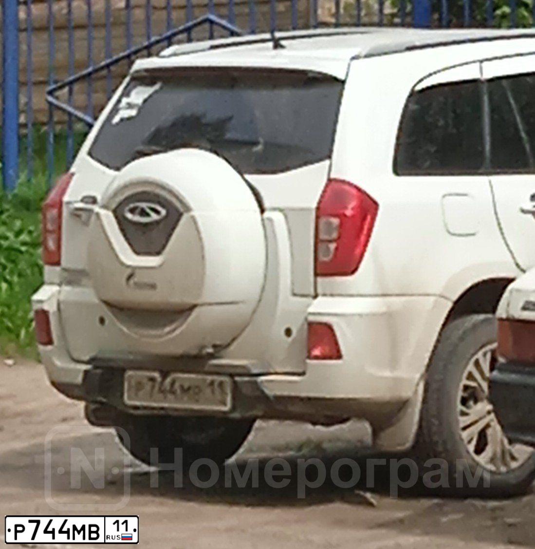 Фото автомобиля CHERY T21, 2018 — госномер Р744МВ11. Цвет:  белый RAL 9010