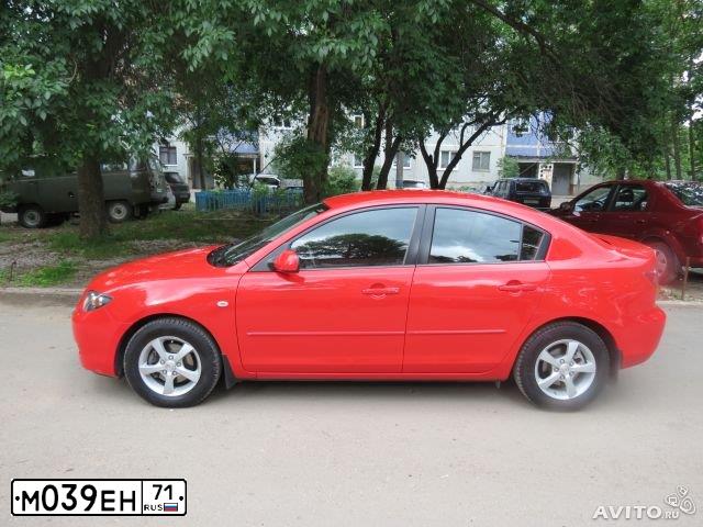 Фото автомобиля MAZDA 3, 2007 — госномер М039ЕН71. Цвет: Красный