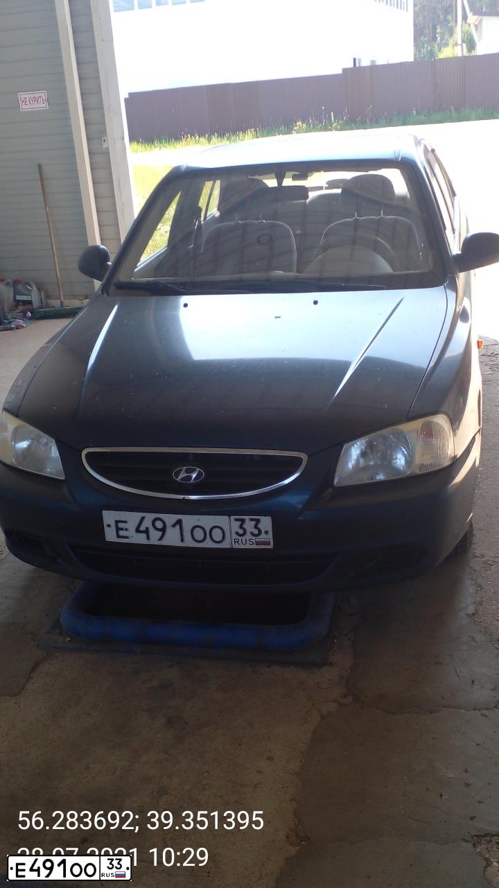 Фото автомобиля TAGAZ ACCENT, 2007 — госномер Е491ОО33. Цвет: СИНИЙ