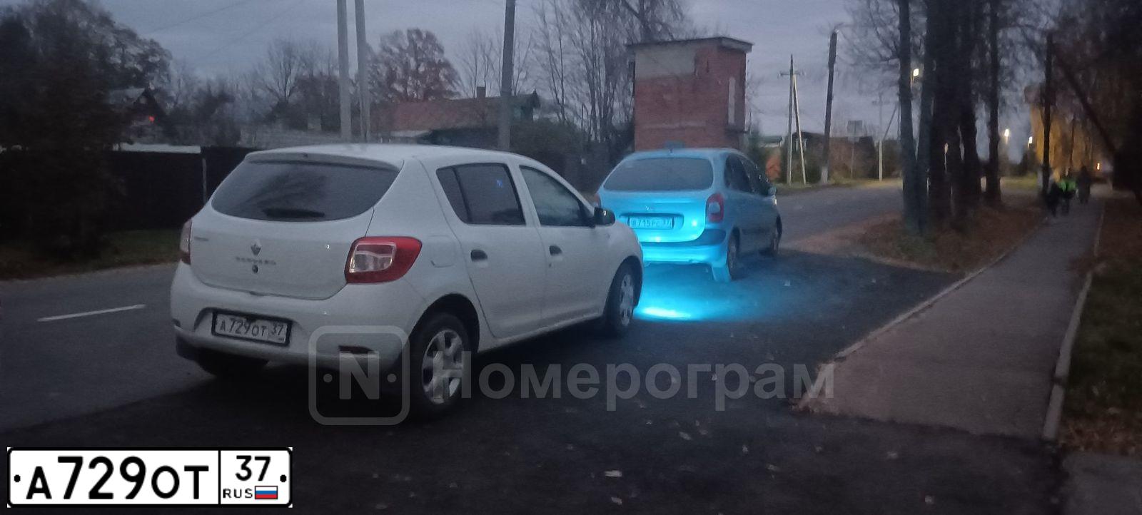 Фото автомобиля RENAULT SANDERO, 2016 — госномер А729ОТ37. Цвет: БЕЛЫЙ