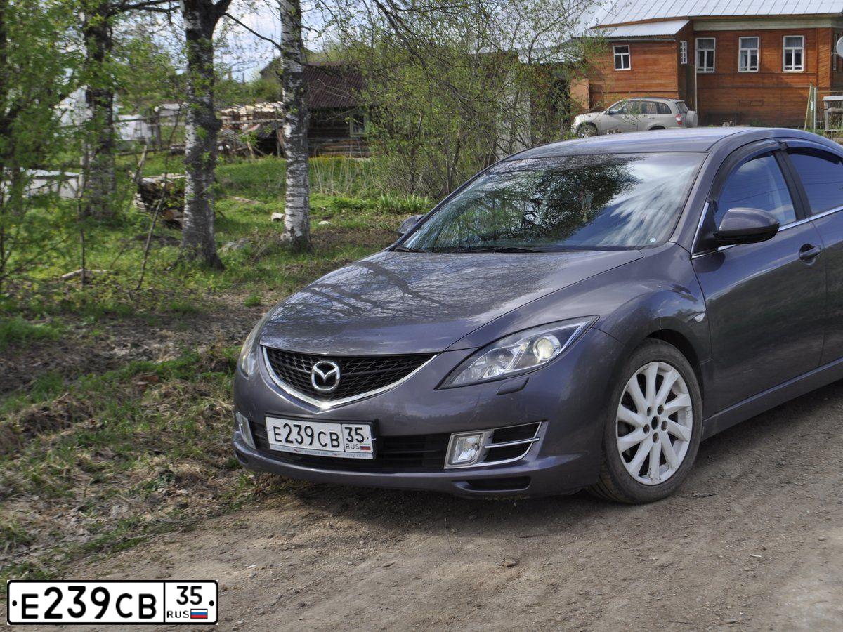 Фото автомобиля MAZDA 6, 2007 — госномер Е239СВ35. Цвет: Серый