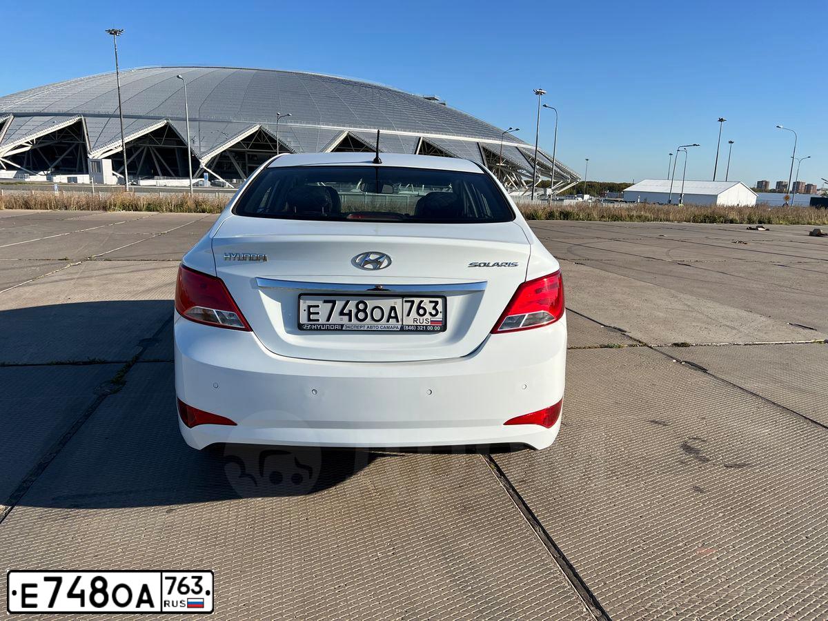 Фото автомобиля HYUNDAI SOLARIS, 2015 — госномер К928ЕА156. Цвет: Белый