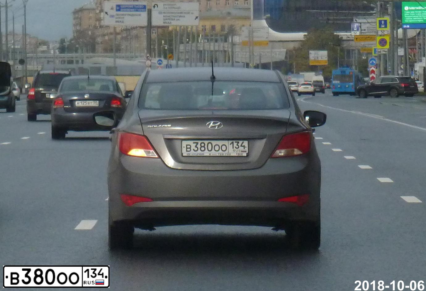 Фото автомобиля HYUNDAI SOLARIS, 2016 — госномер В380ОО134. Цвет: ТЕМНО-СЕРЫЙ