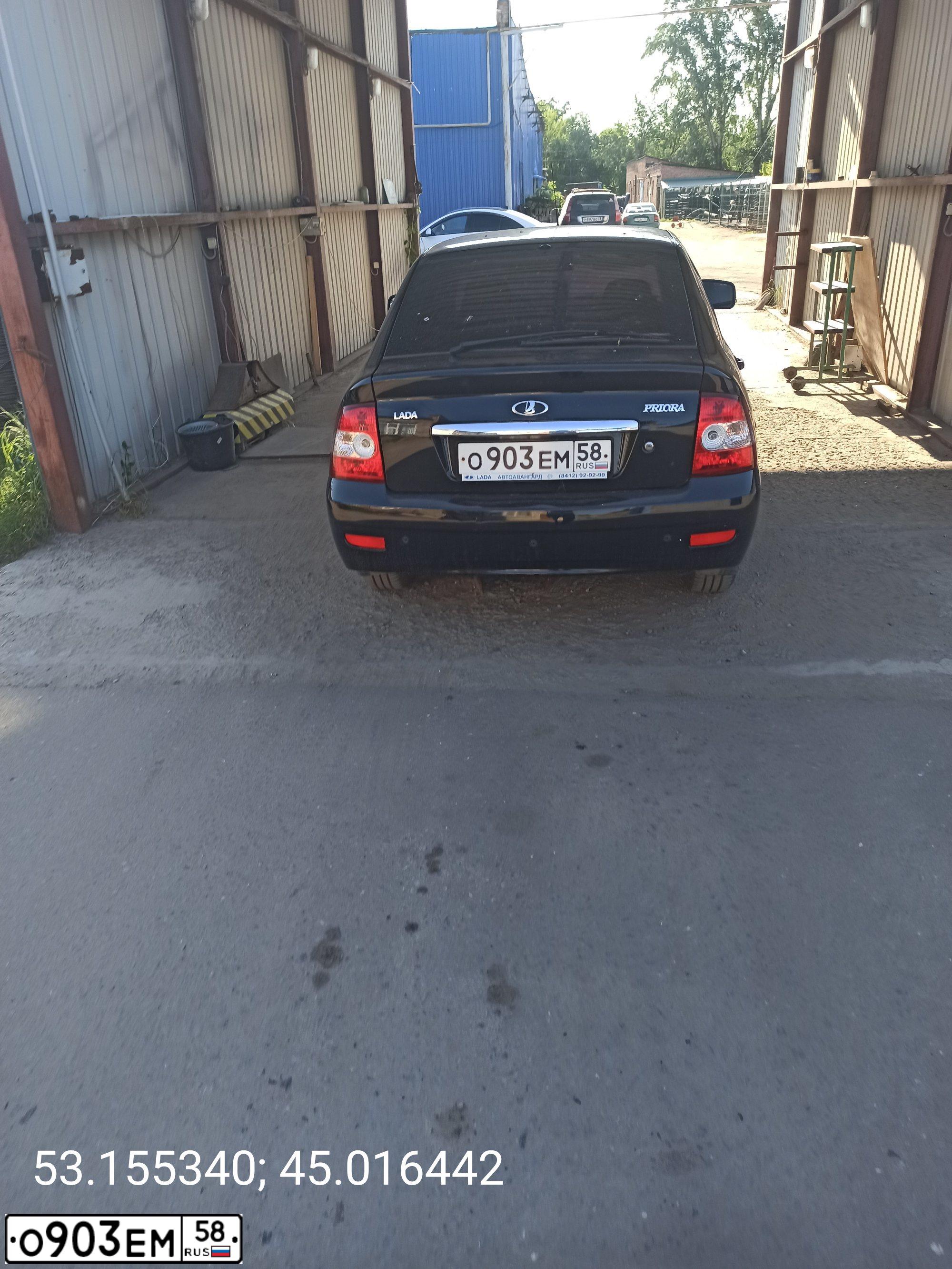 Фото автомобиля LADA 2172 PRIORA, 2012 — госномер О903ЕМ58. Цвет: Сине-Черный