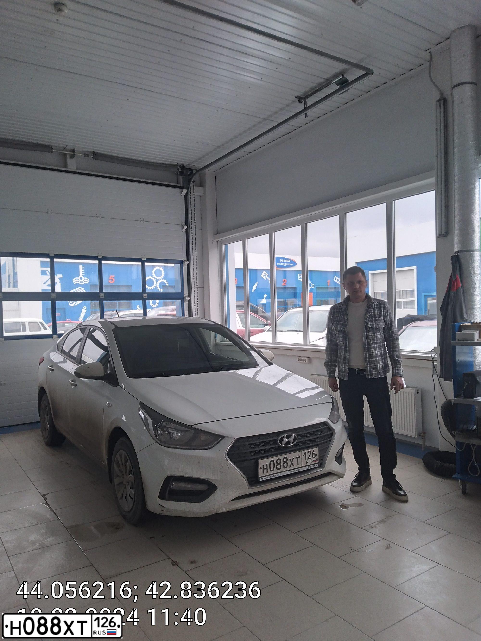 Фото автомобиля HYUNDAI SOLARIS, 2019 — госномер Н088ХТ126. Цвет: БЕЛЫЙ