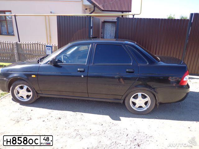 Фото автомобиля LADA 2170 PRIORA, 2008 — госномер О346ОА48. Цвет: Сине-Черный