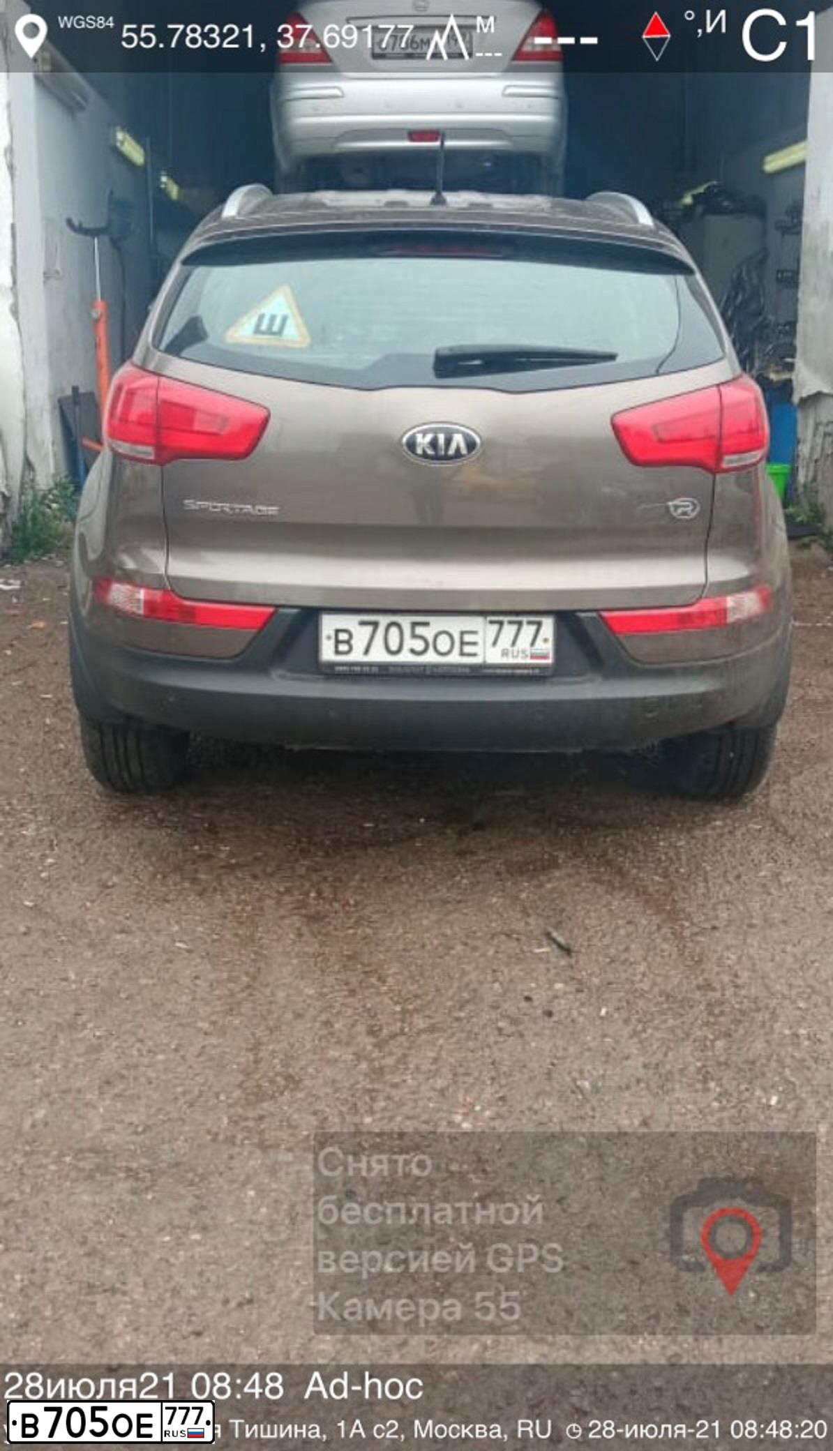 Фото автомобиля KIA SPORTAGE, 2015 — госномер В705ОЕ777. Цвет: КОРИЧНЕВЫЙ