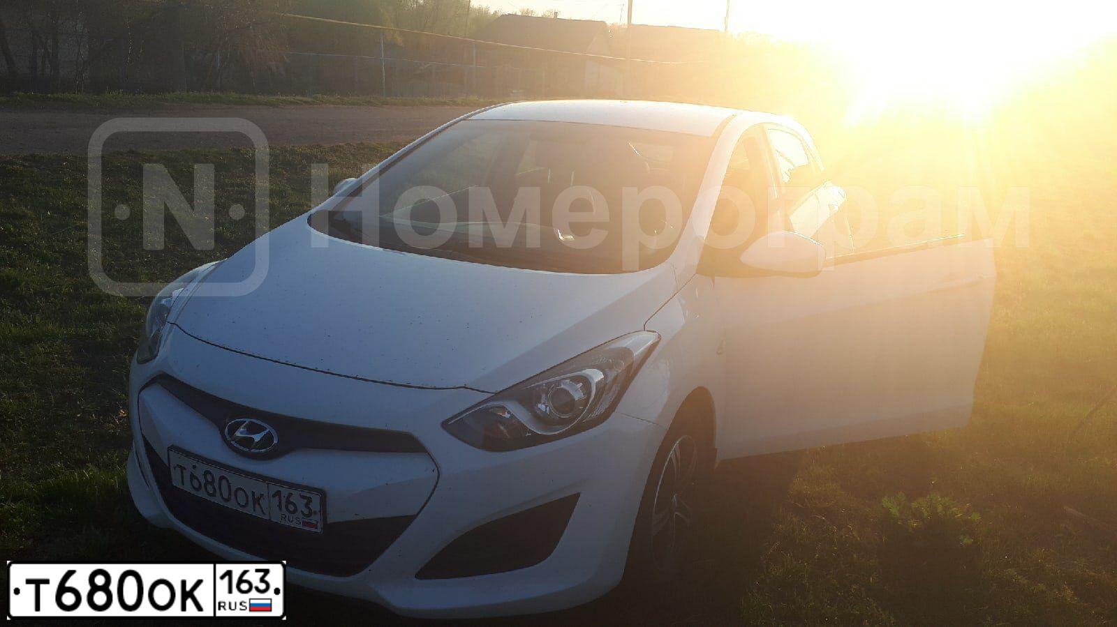 Фото автомобиля HYUNDAI I30, 2013 — госномер Т680ОК163. Цвет: БЕЛЫЙ