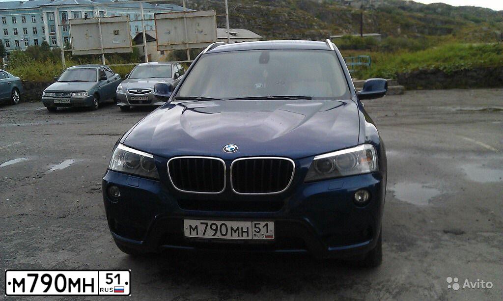 Фото автомобиля BMW X3, 2012 — госномер М868ЕХ10. Цвет: синий