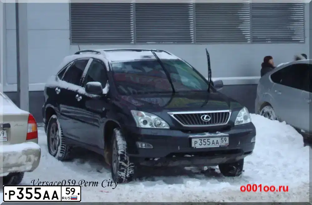 Фото автомобиля LEXUS RX, 2008 — госномер Р355АА59. Цвет: ТЕМНО-СЕРЫЙ