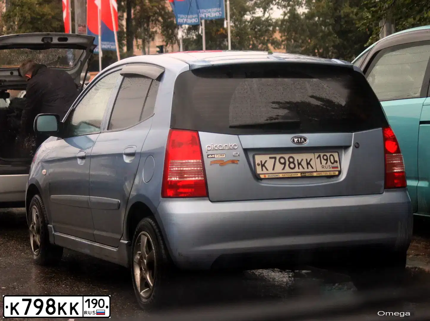 Фото автомобиля KIA PICANTO / MORNING, 2007 — госномер К798КК190. Цвет: голубой