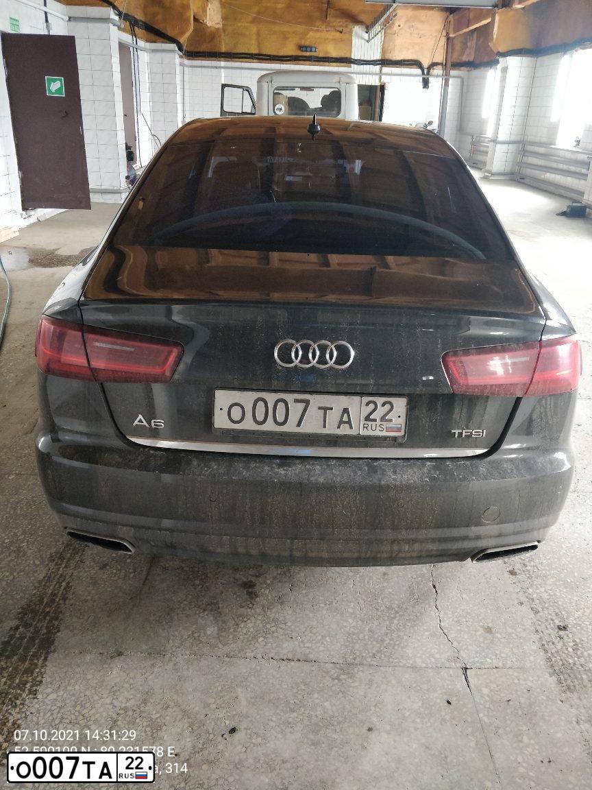 Фото автомобиля AUDI A6, 2015 — госномер О007ТА22. Цвет: ЧЕРНЫЙ