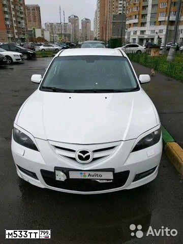 Фото автомобиля MAZDA 3, 2007 — госномер М533ТТ799. Цвет: БЕЛЫЙ