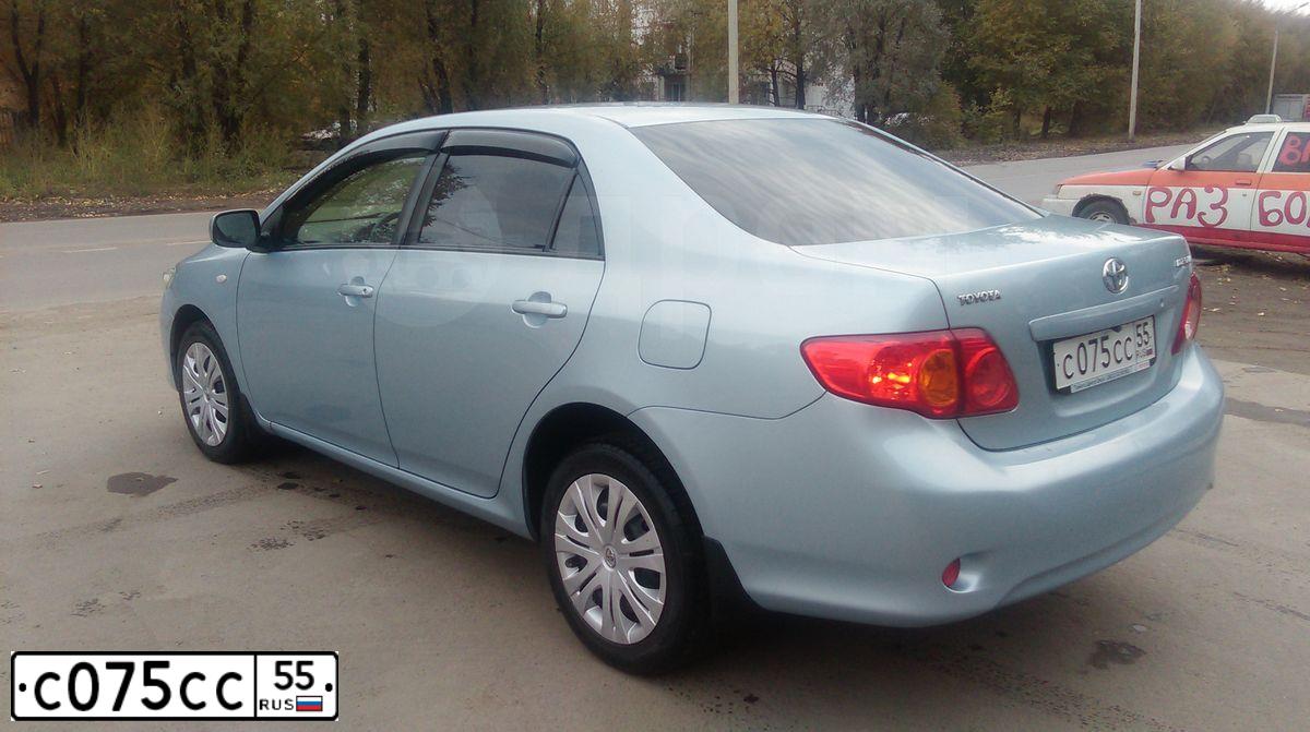 Фото автомобиля TOYOTA COROLLA, 2008 — госномер С075СС55. Цвет: ГОЛУБОЙ