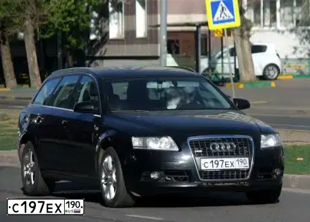 Фото автомобиля AUDI A6, 2006 — госномер С197ЕХ190. Цвет: ЧЕРНЫЙ