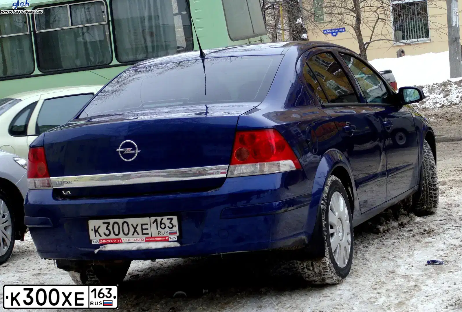 Фото автомобиля OPEL ASTRA, 2008 — госномер К300ХЕ163. Цвет: СИНИЙ