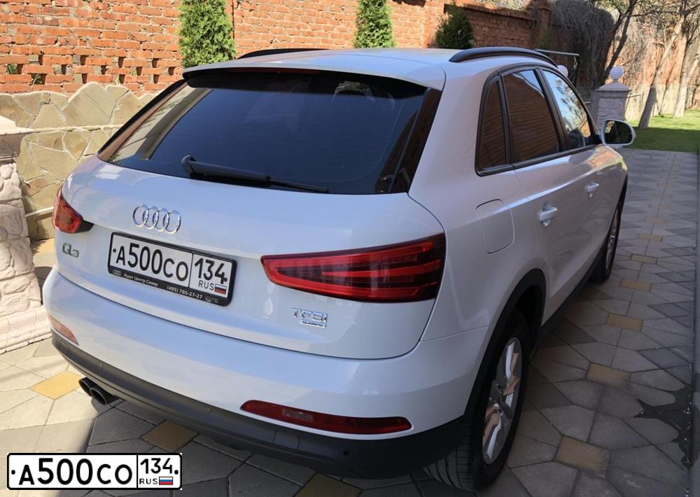 Фото автомобиля AUDI Q3, 2014 — госномер А500СО134. Цвет: Белый