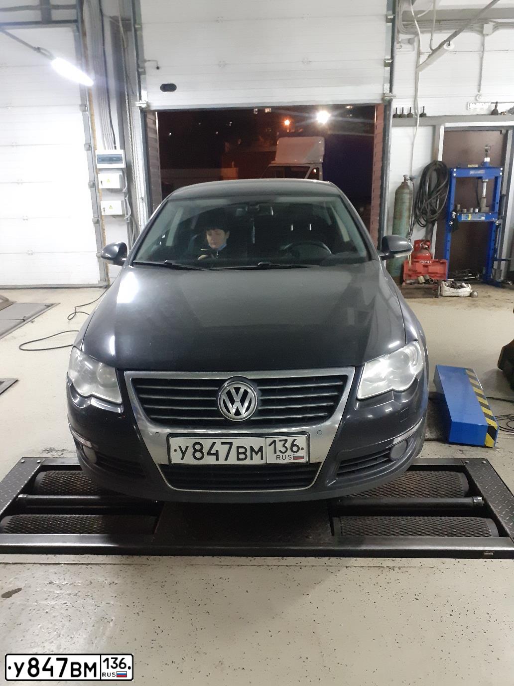 Фото автомобиля VOLKSWAGEN PASSAT, 2008 — госномер У847ВМ136. Цвет: ЧЕРНЫЙ