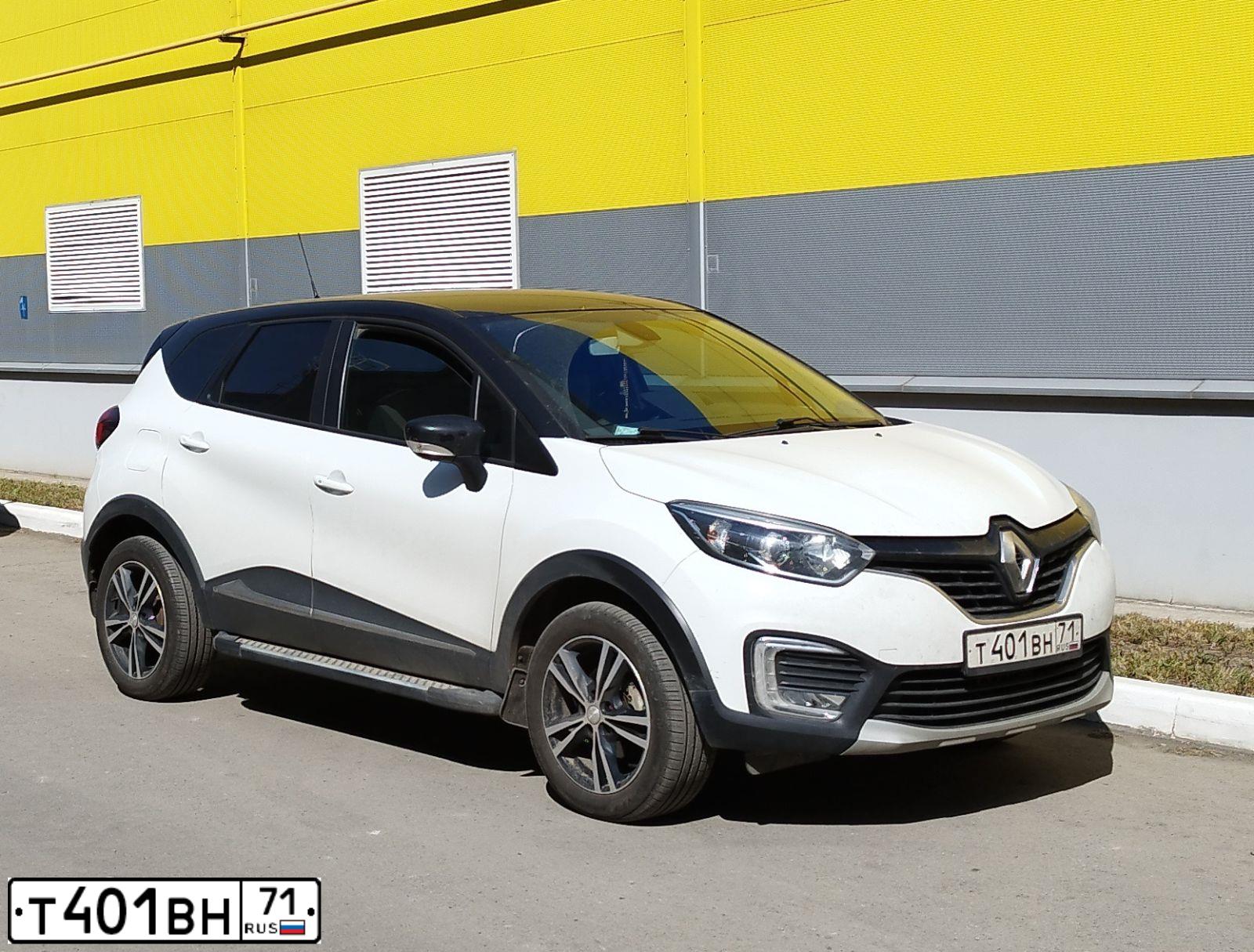 Фото автомобиля RENAULT KAPTUR, 2016 — госномер Т401ВН71. Цвет: Белый черный 