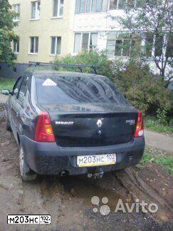 Фото автомобиля RENAULT LOGAN, 2009 — госномер М203НС102. Цвет: ЧЕРНЫЙ