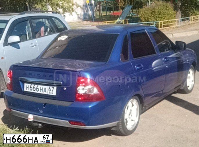 Фото автомобиля VAZ 2107 LADA, 1994 — госномер Н666НА67. Цвет: СВЕТЛО-БЕЖЕВЫЙ