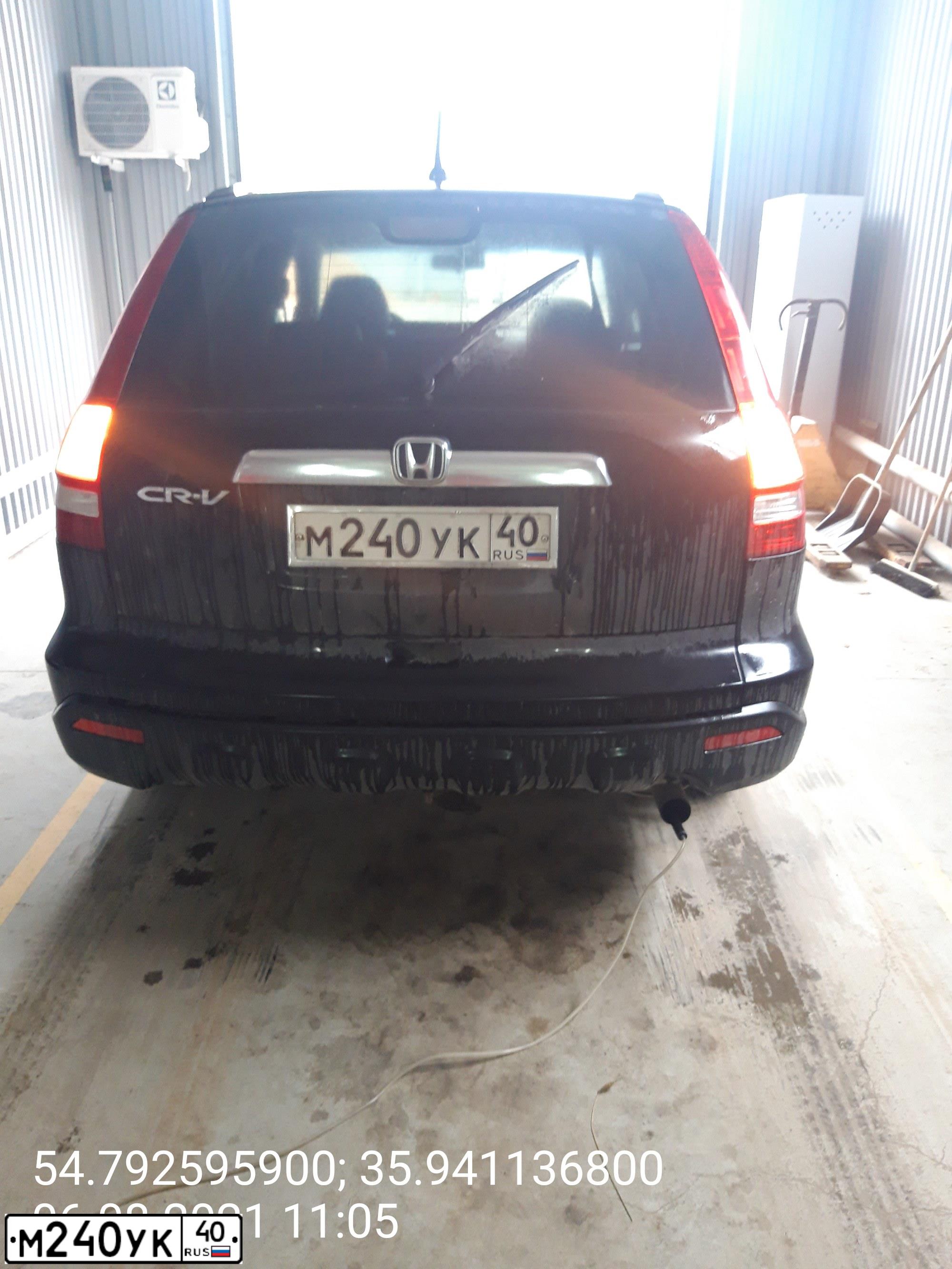 Фото автомобиля HONDA CR-V, 2007 — госномер М240УК40. Цвет: ЧЕРНЫЙ