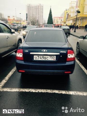 Фото автомобиля LADA 2170 PRIORA, 2013 — госномер О749ВС750. Цвет: СИНИЙ