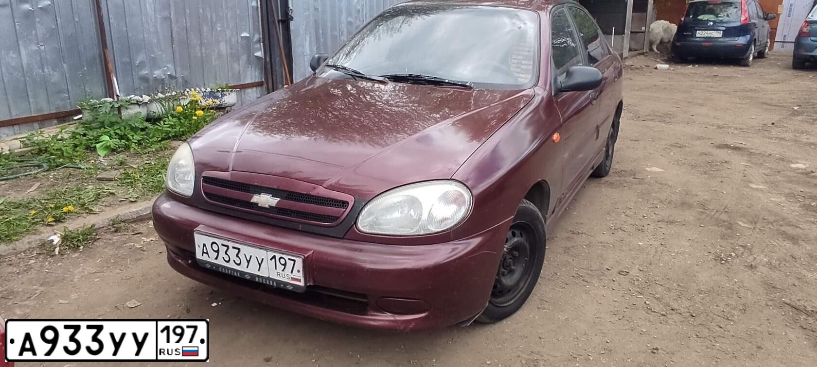 Фото автомобиля CHEVROLET LANOS, 2006 — госномер Х225СО790. Цвет: ВИШНЕВЫЙ