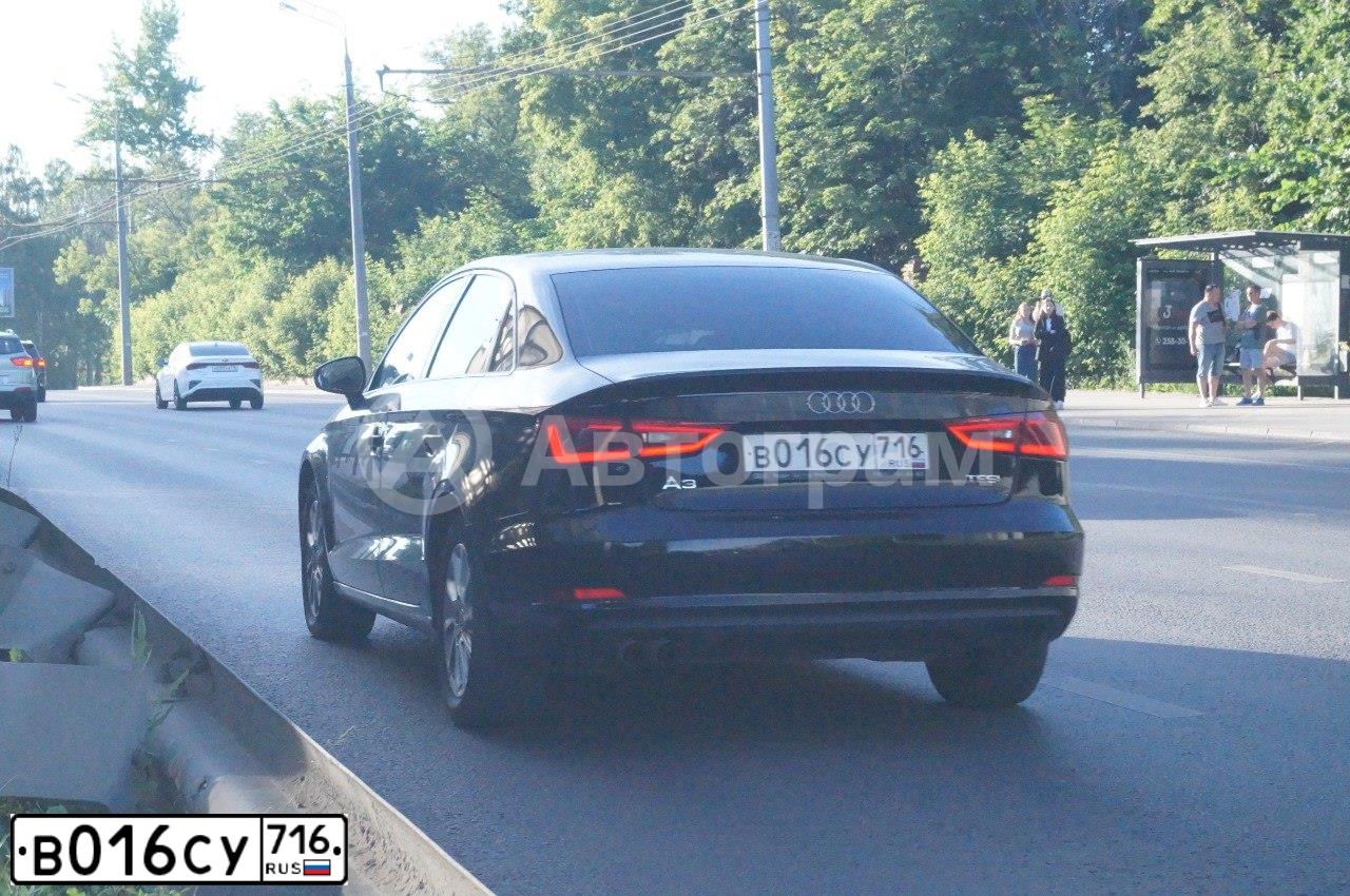 Фото автомобиля AUDI A3, 2016 — госномер В016СУ716. Цвет: ЧЕРНЫЙ